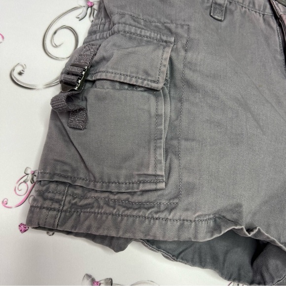 Dyna sport shorts cargos grey gray buttons buckles pockets vintage deadstock y2k - Picture 3 of 11